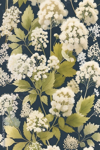 Vector illustration of a seamless floral pattern with cute birds in spring for Wedding, anniversary, birthday and party. Design for banner, poster, card, invitation and scrapbook