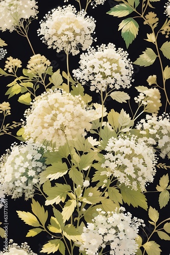 Vector illustration of a seamless floral pattern with cute birds in spring for Wedding, anniversary, birthday and party. Design for banner, poster, card, invitation and scrapbook