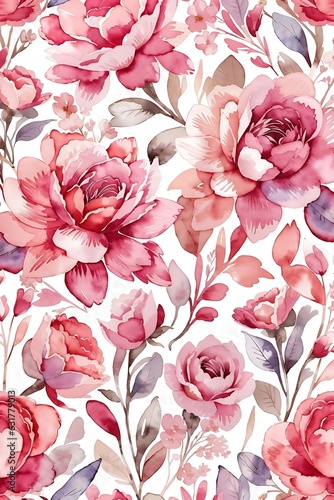 Vector illustration of a seamless floral pattern with cute birds in spring for Wedding, anniversary, birthday and party. Design for banner, poster, card, invitation and scrapbook