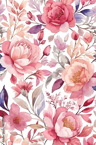 Vector illustration of a seamless floral pattern with cute birds in spring for Wedding, anniversary, birthday and party. Design for banner, poster, card, invitation and scrapbook