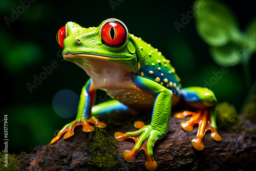 Green tree frog. Generative ai © wannapong