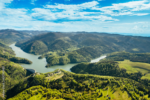 Fototapeta Naklejka Na Ścianę i Meble -  Breathtaking beauty of nature's harmony captured in this awe-inspiring aerial photograph