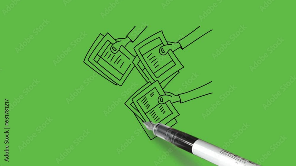 Draw Three Different Human Hands Hold Office Files Or Documents With draw-three-different-human-hands-hold-office-files-or-documents-with