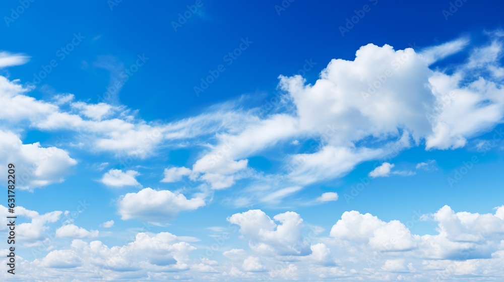 Fototapeta premium White, fluffy clouds in blue sky. Background from clouds.