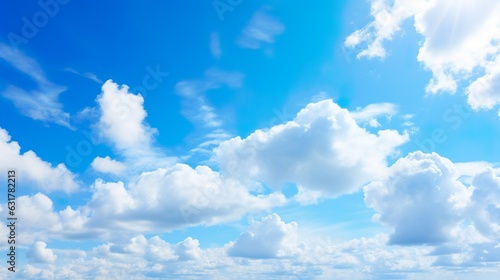 White, fluffy clouds in blue sky. Background from clouds.