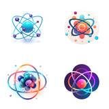 Icon of a science atom for chemistry concepts Generative AI