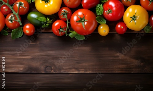 Fresh tomato photo background with copy space area