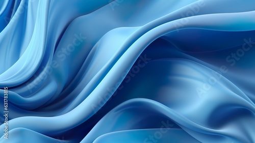 Wavy folds of grunge blue silk texture satin velvet material or luxurious blue silk as background