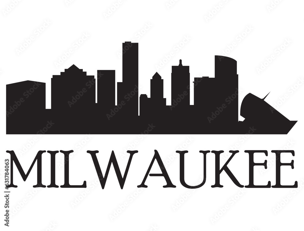Milwaukee skyline silhouette vector art