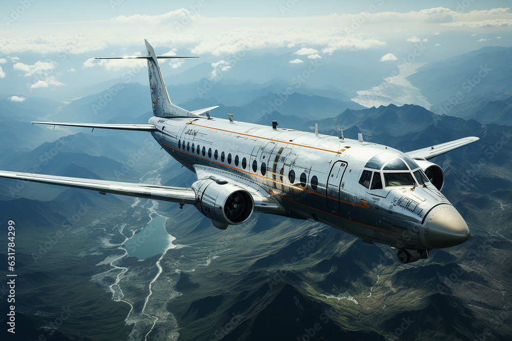 Naklejka premium airplane in the sky