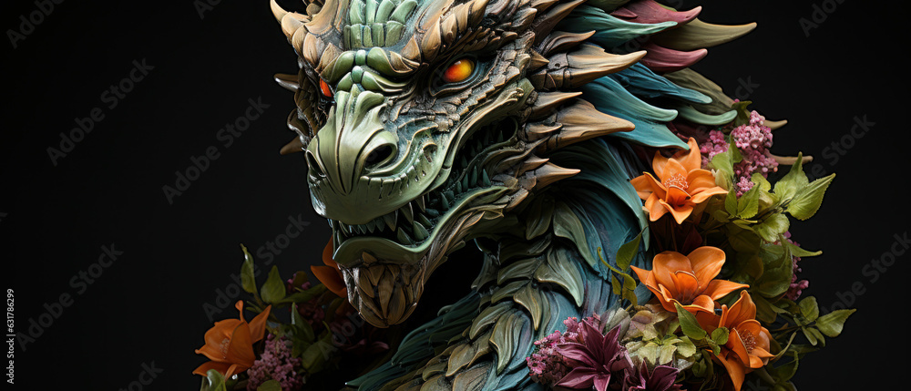 Fototapeta premium colorful dragon statue