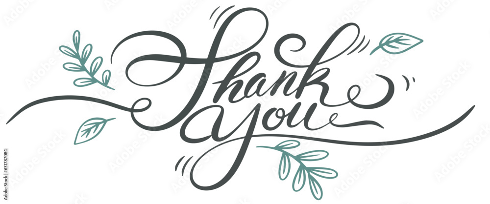 Thank you word text lettering vector eps