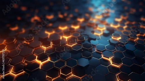 Fototapeta Naklejka Na Ścianę i Meble -  Abstract technological hexagonal background. 3d rendering watercolor