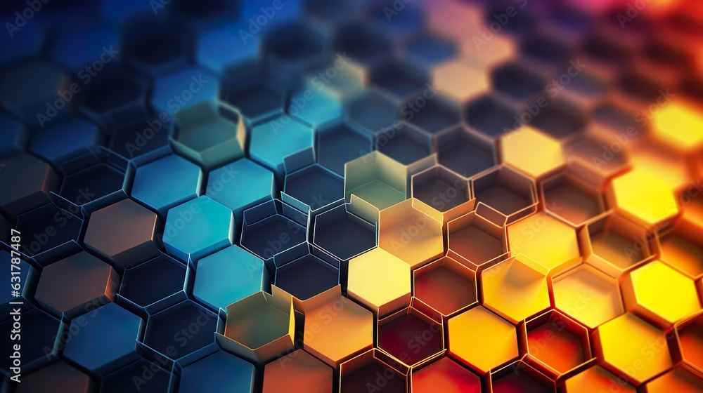 Abstract technological hexagonal background. 3d rendering watercolor Abstract technological hexagonal background. 3d rendering watercolor