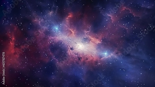 Milky way galaxy with star and space dust in the universe and deep planet night sky background