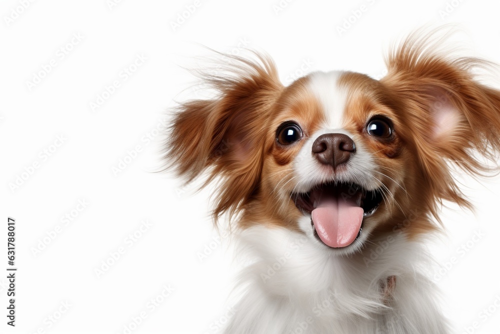 Happy dog portrait, Pet grooming services, Pet accessories,White background