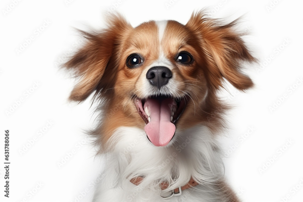 Happy dog portrait, Dog cosmetics, Pet training centers,White background