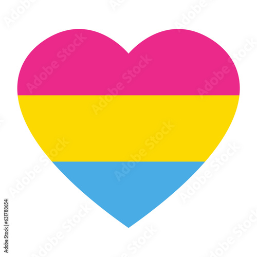 Free Download pansexual flag in heart shape icon vector illustration. - GFXLoad
