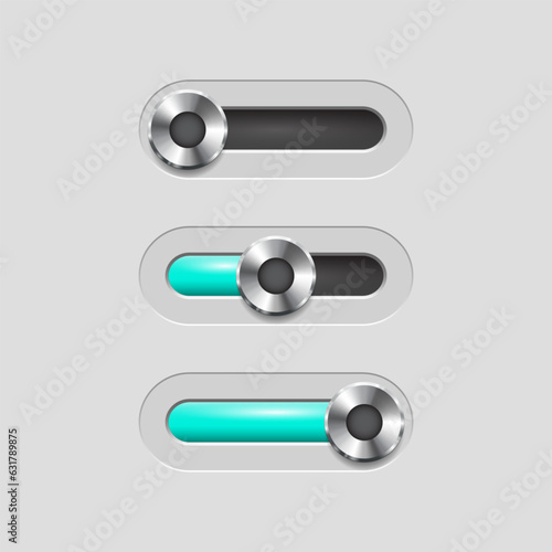 Ui sliders. Web UI elements design. Vector illustration.