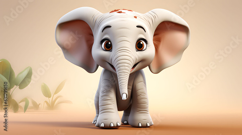 cute baby elephant, Generative AI