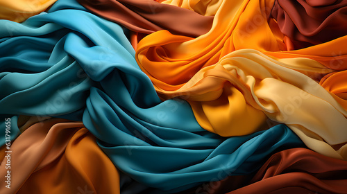 Background vibrant colors fabric wallpaper. Generative AI