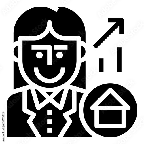 broker line icon,linear,outline,graphic,illustration