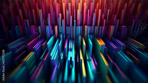 Abstract digital artwork representing the concept of data transformation hi-technology and analysis.