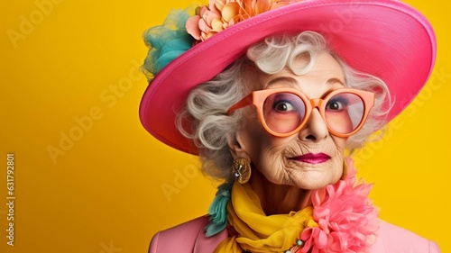 Elderly woman wearing hat