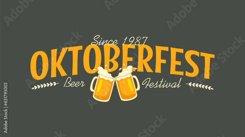 oktoberfest banner template for beer festival event vector