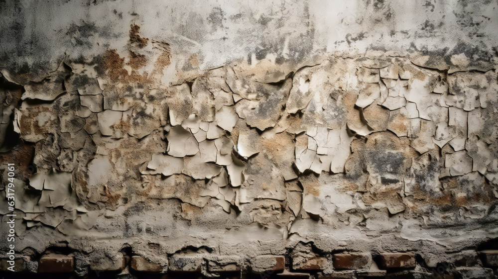 Fototapeta premium Background, texture of old white wall. Generative AI technology.