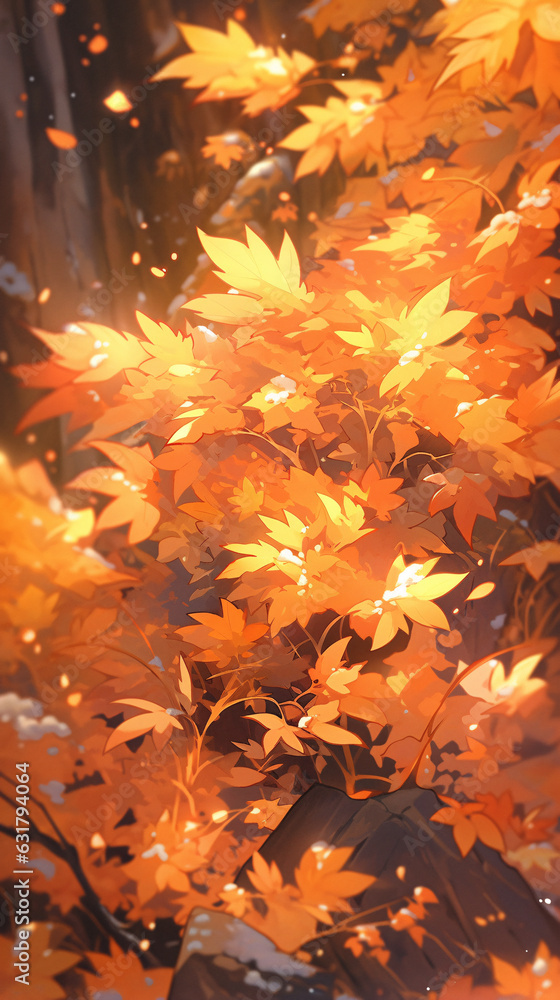 Beginning of autumn solar terms beautiful scenery autumn maple leaves falling leaves harvest season illustration Beginning of autumn solar terms beautiful scenery autumn maple leaves falling leaves harvest season illustration