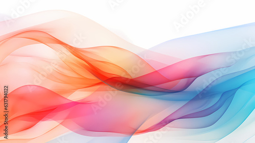 abstract colorful and modern background with waves on a white canvas  pink  orange and blue color combining. Generative Ai