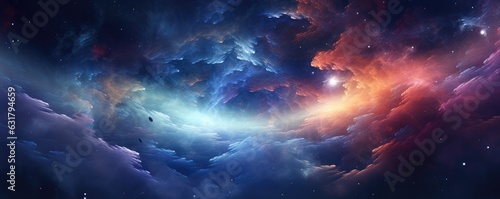 Colorful  stars and space background  panorama universe wallpaper panorama. Generative Ai.