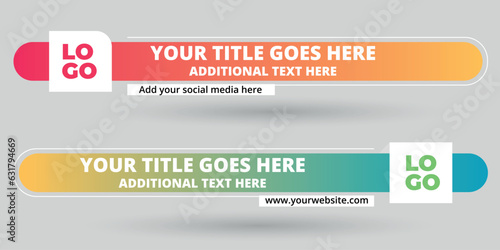 Abstract geometric lower third banner template design vector illustration