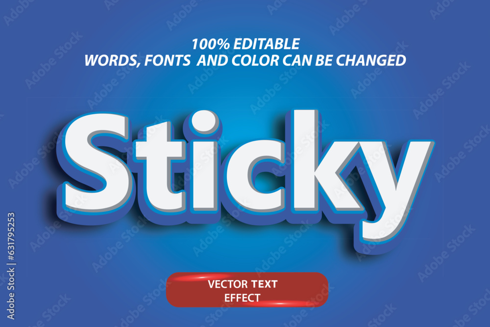 editable original vector text effect Sticky fully customize font template