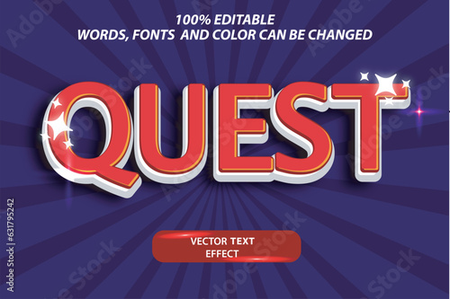 editable original vector text effect quest fully customize font template