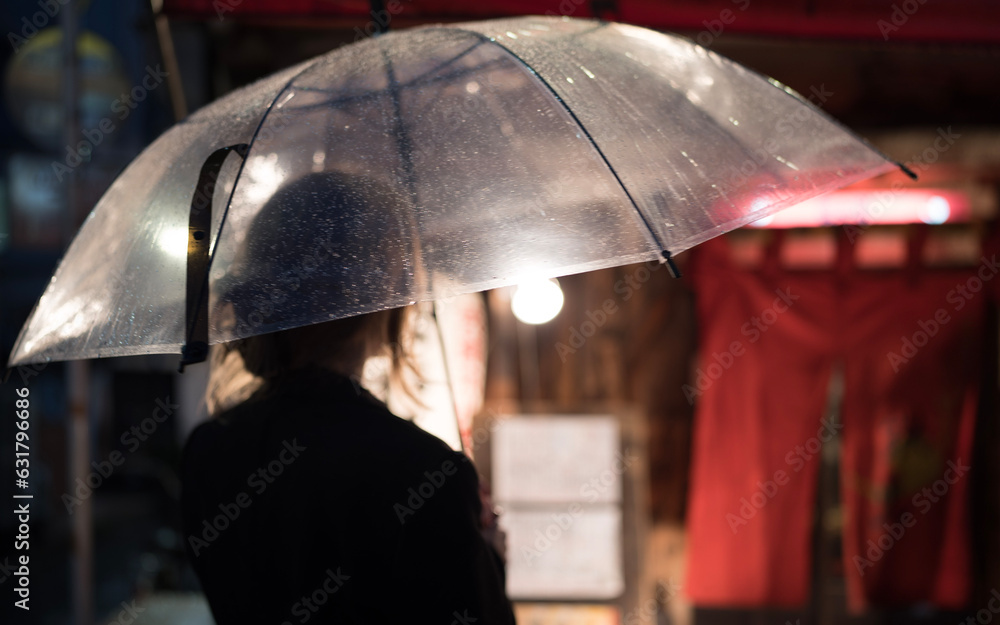 person with umbrella in Tokyo