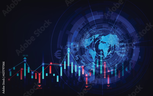 Stock market or forex trading graph in graphic concept suitable for financial investment or Economic trends business idea and all art work design.