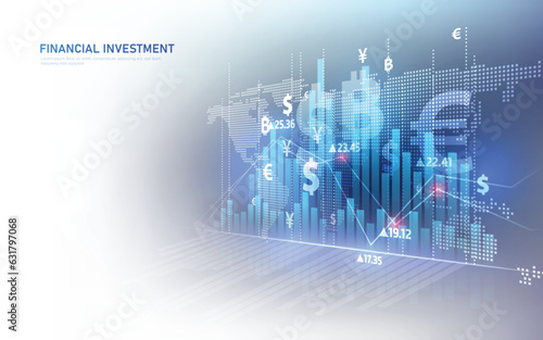 Stock market or forex trading graph in graphic concept suitable for financial investment or Economic trends business idea and all art work design.