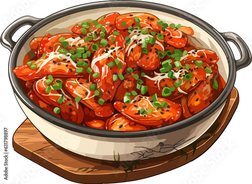 kimchi, food, color kimchi vector illustration