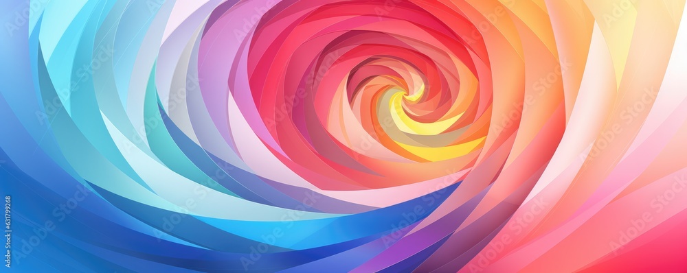 Magic and colorful spiral, space and universe abstract wallpaper panorama. Generative Ai.