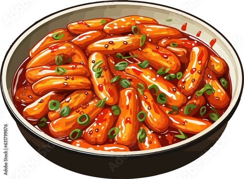 teokbokki, food, color teokbokki vector illustration photo