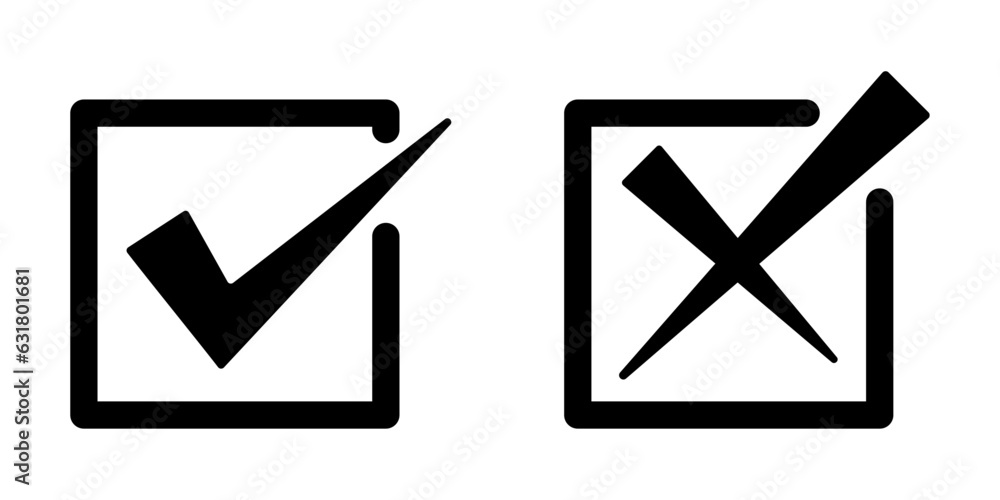 Right wrong symbol icon in square cut effect. Right, Wrong, Exclamation mark color. Vector set of flat box check mark, X mark icons, exclamation Checkmark, exclamation square sign, X mark in black Right wrong symbol icon in square cut effect. Right, Wrong, Exclamation mark color. Vector set of flat box check mark, X mark icons, exclamation Checkmark, exclamation square sign, X mark in black