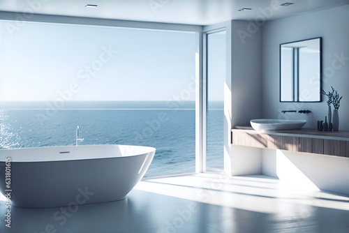 Modern bathroom concept. AI generated illustration