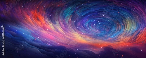 Colorful, stars and space background, panorama universe wallpaper panorama. Generative Ai.