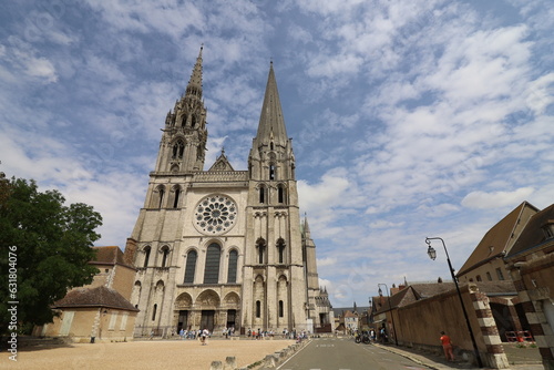 La cathédrale Notre Dame de Chartres, cathédrale de style gothique, ville de Chartres, département de l'Eure et Loir, France