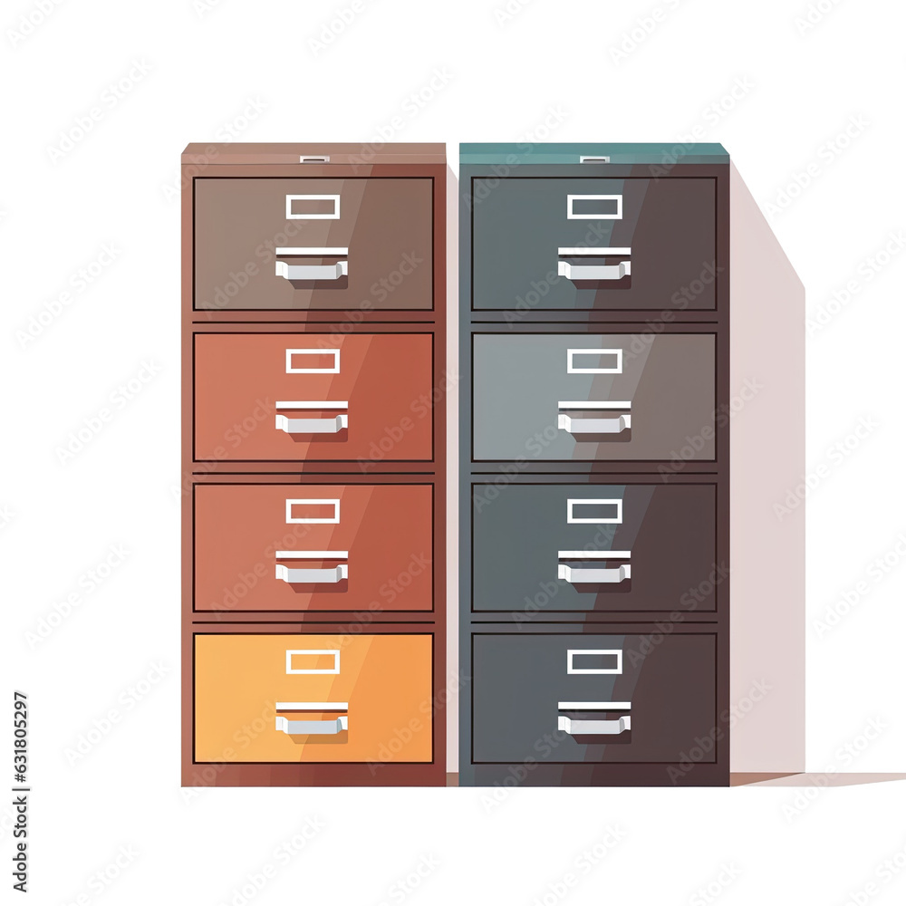 Flat style filing cabinets for organizing office documents. Flat style filing cabinets for organizing office documents.