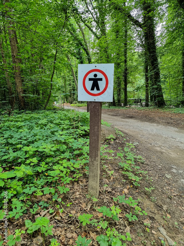 No trespassing sign in the forest