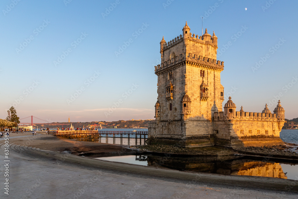 Lisbon, Portugal at Belem Tower on the Tagus River.