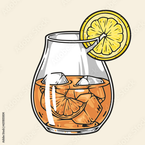 Cold tea detailed sticker colorful